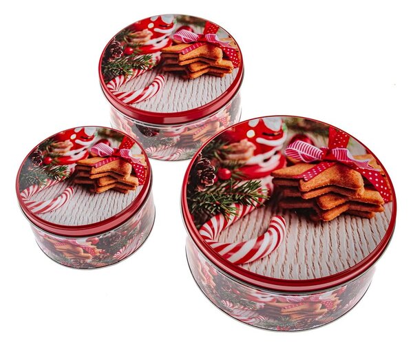 Metalowe pojemniki na pierniki 3 szt. Christmas – Dakls