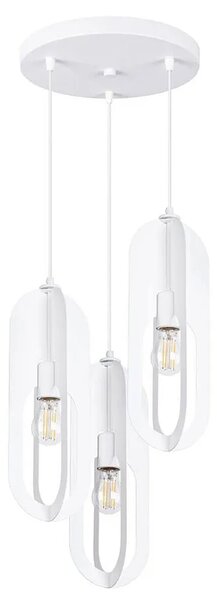 Biała potrójna industrialna lampa nad stół - 3X A652 D3-W92