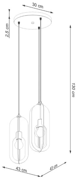 Biała potrójna industrialna lampa nad stół - 3X A652 D3-W92