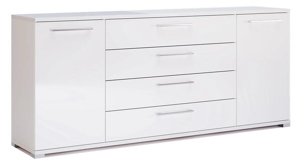 Duża biała komoda z szufladami i półkami 190 cm E1-A60