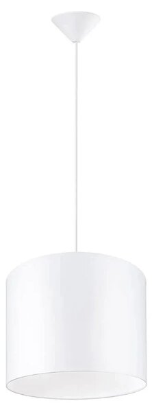 Biała lampa wisząca z okrągłym abażurem - 3D A653 W1-B25
