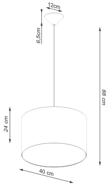 Czarna minimalistyczna lampa z abażurem - 3X A654 G3-D34