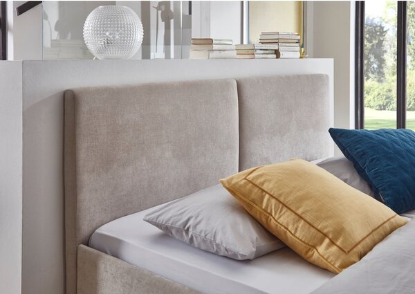 Beżowe tapicerowane łóżko dwuosobowe ze stelażem 160x200 cm Piano – Meise Möbel