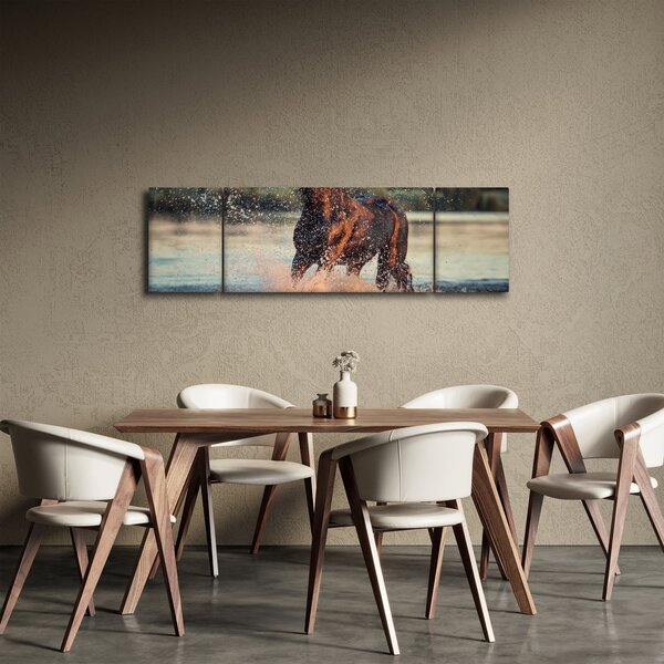Obraz - Biegnący koń (170x50 cm)