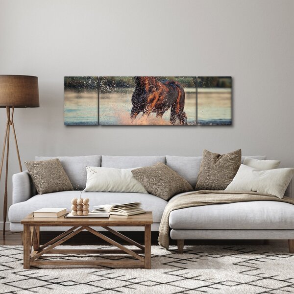 Obraz - Biegnący koń (170x50 cm)
