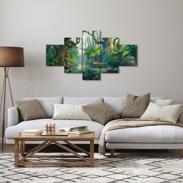 Obraz - Ilustracja lasu tropikalnego (125x70 cm)
