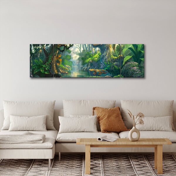 Obraz - Ilustracja lasu tropikalnego (170x50 cm)