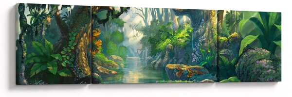 Obraz - Ilustracja lasu tropikalnego (170x50 cm)
