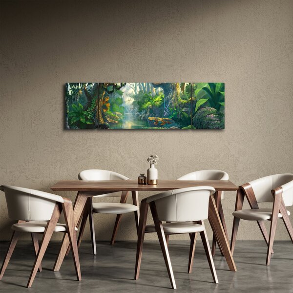 Obraz - Ilustracja lasu tropikalnego (170x50 cm)