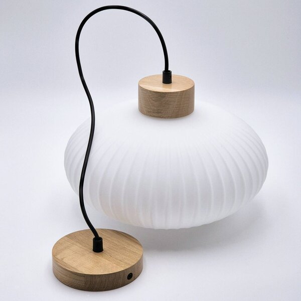 Lampa wisząca szklana Harmony Lamkur, możliwość ściemniania, biały / opal, salon / jadalnia, szkło, skandynawski