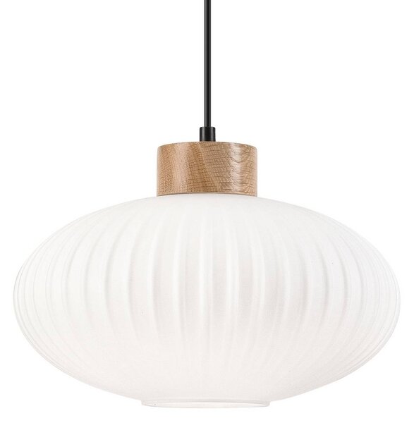 Lampa wisząca szklana Harmony Lamkur, możliwość ściemniania, biały / opal, salon / jadalnia, szkło, skandynawski