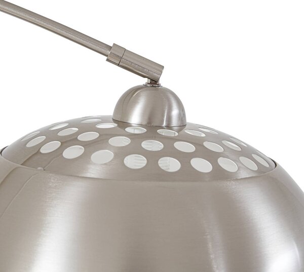 Lampa łukowa - lampa stojąca Hernando Lindby, aluminiowy / szary / cynkowy, salon / jadalnia, metal, nowoczesny