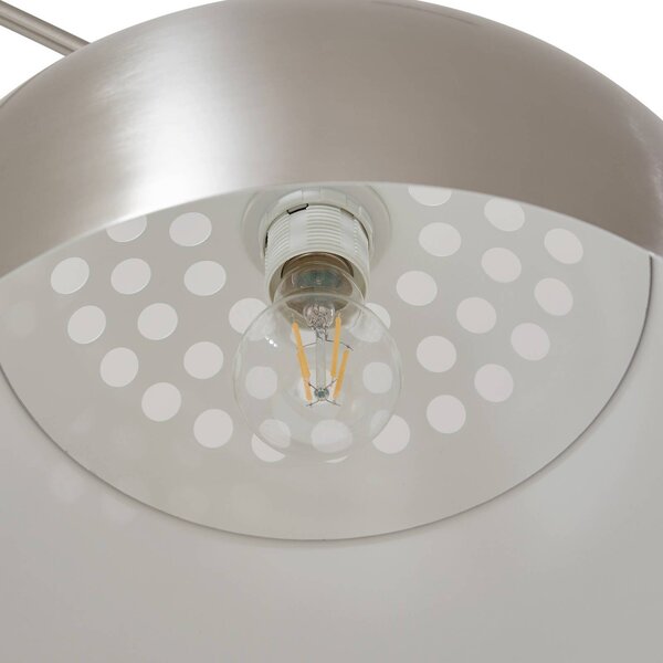 Lampa łukowa - lampa stojąca Hernando Lindby, aluminiowy / szary / cynkowy, salon / jadalnia, metal, nowoczesny
