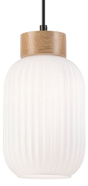 Lampa wisząca szklana Harmony Lamkur, możliwość ściemniania, biały / opal, salon / jadalnia, szkło, skandynawski