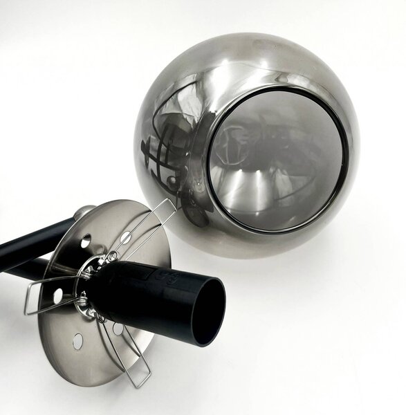 Lampa sufitowa Malena Lamkur, możliwość ściemniania, aluminiowy / szary / cynkowy, salon / jadalnia, szkło