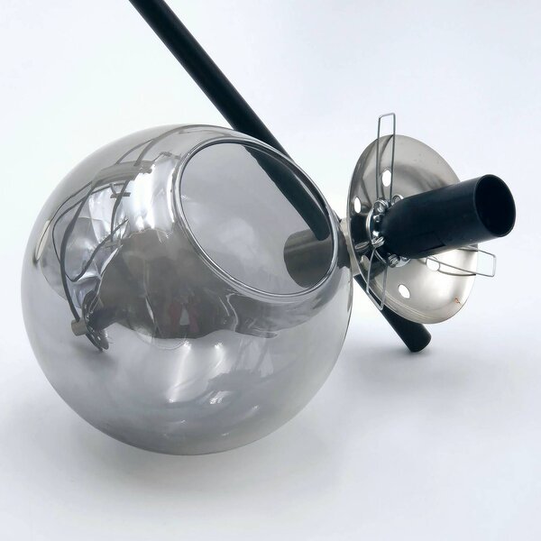 Lampa sufitowa Lilou Lamkur, możliwość ściemniania, aluminiowy / szary / cynkowy, salon / jadalnia, szkło