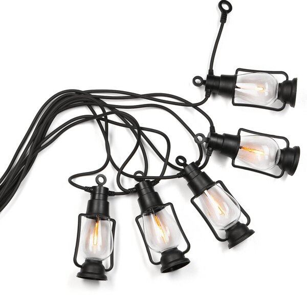 Łańcuch świetlny LED Garlands, długość 1000 cm, czarny, 10-punktowa. Garlands Lamkur, czarny, tworzywo sztuczne