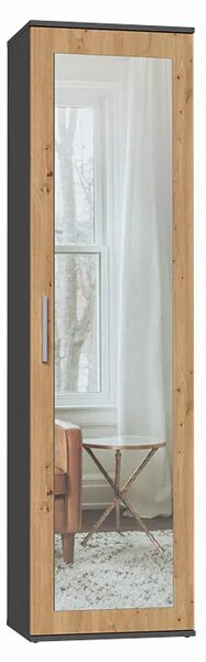 Szafa Z Lustrem Do Przedpokoju Antracyt + Dąb Artisan G0-E65