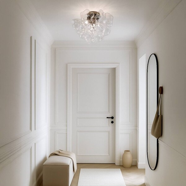 Lampa sufitowa Diborah Lucande, możliwość ściemniania, przezroczysty / transparentny, salon / jadalnia, szkło, design