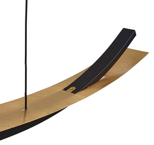 Lampa wisząca Alevia Lucande, możliwość ściemniania, mosiężny / złoty, salon / jadalnia, metal, design