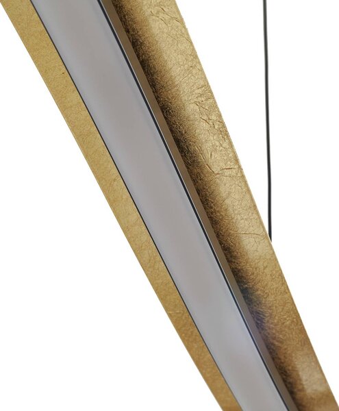 Lampa wisząca Alevia Lucande, możliwość ściemniania, mosiężny / złoty, salon / jadalnia, metal, design