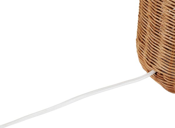 Lampka nocna do sypialni Lirenda Lindby, biały / opal, salon / jadalnia, drewno, skandynawski