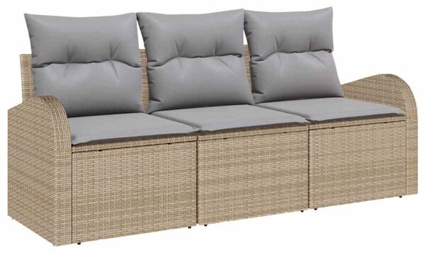 Zestaw Mebli Ogrodowych Komplet Wypoczynkowy Z Poduszkami Beżowy Rattan Na Taras Balkon Ogród