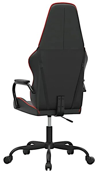 Czarno-czerwony masujący fotel gamingowy T4-D14