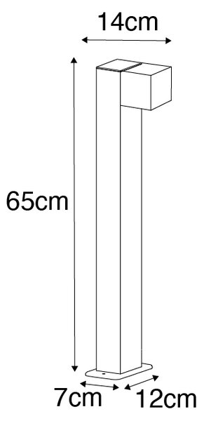 Przemysłowa stojąca lampa zewnętrzna czarna 65 cm IP44 - Baleno