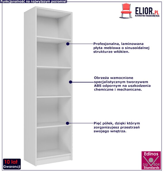 Biały minimalistyczny regał biurowy A2-K68