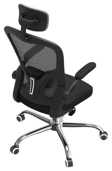 Szary Ergonomiczny Fotel Biurowy Do Komputera Obrotowy E2-N74