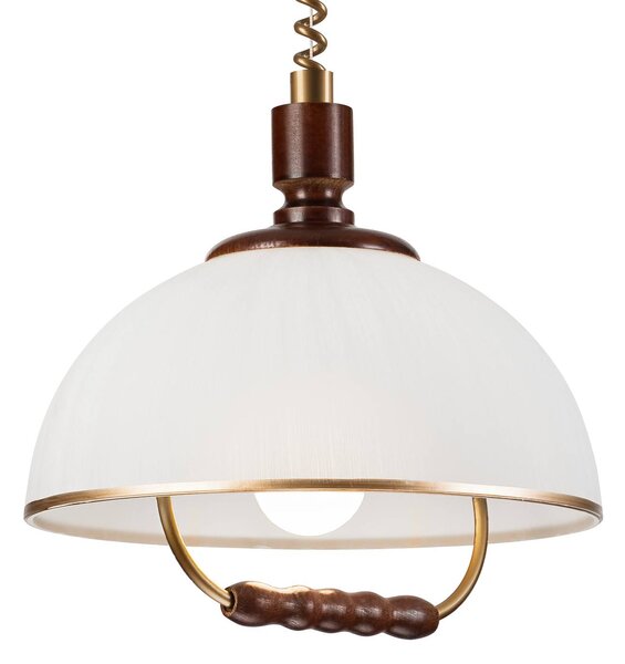 Lampa wisząca szklana Ilsa Lamkur, możliwość ściemniania, mosiężny / złoty, kuchnia, szkło, dworkowy / rustykalny