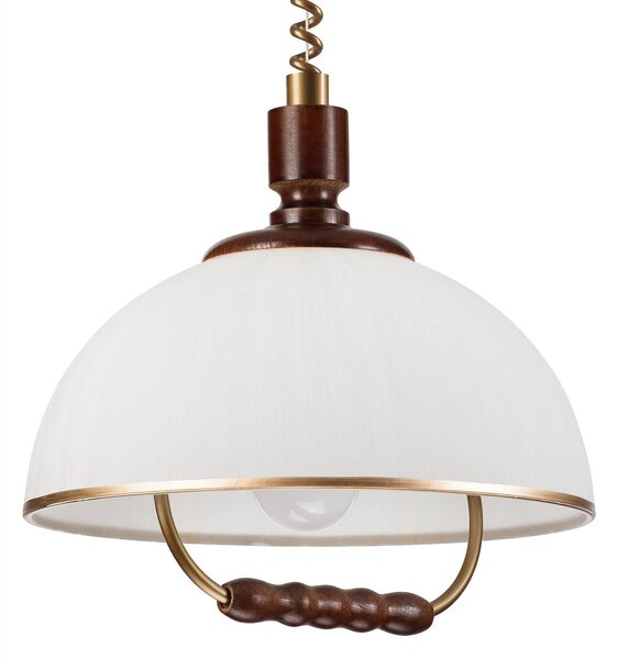 Lampa wisząca szklana Ilsa Lamkur, możliwość ściemniania, mosiężny / złoty, kuchnia, szkło, dworkowy / rustykalny