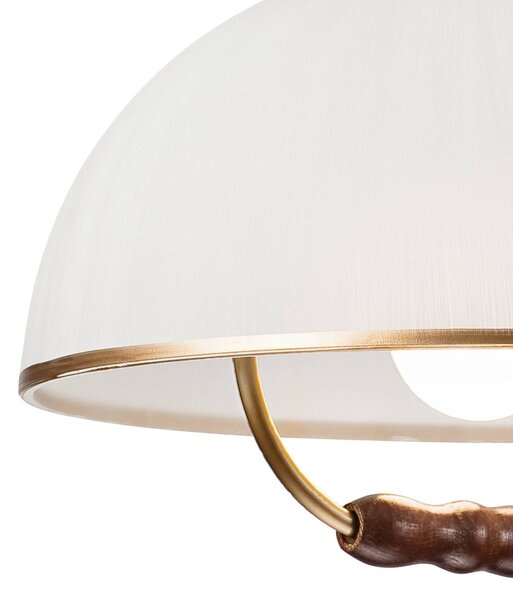 Lampa wisząca szklana Ilsa Lamkur, możliwość ściemniania, mosiężny / złoty, kuchnia, szkło, dworkowy / rustykalny