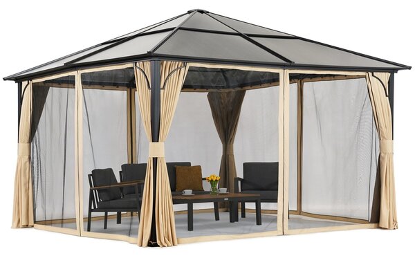 Nowoczesna altana ogrodowa Santiago Premium 4x4 m Garden Point beżowa