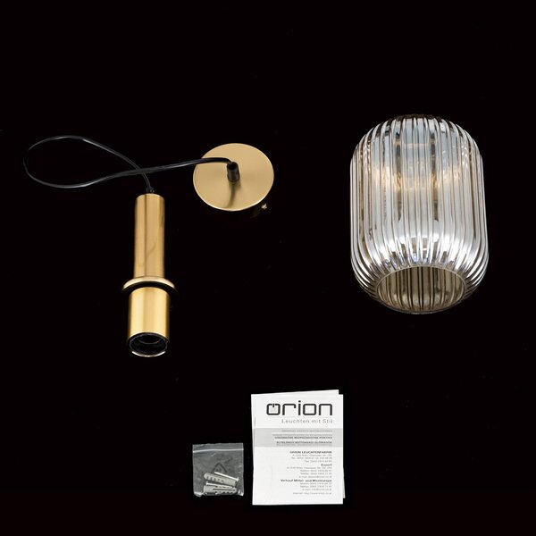 ORION Lampa wisząca szklana Carneval, możliwość ściemniania, kremowy / amber, salon / jadalnia, szkło