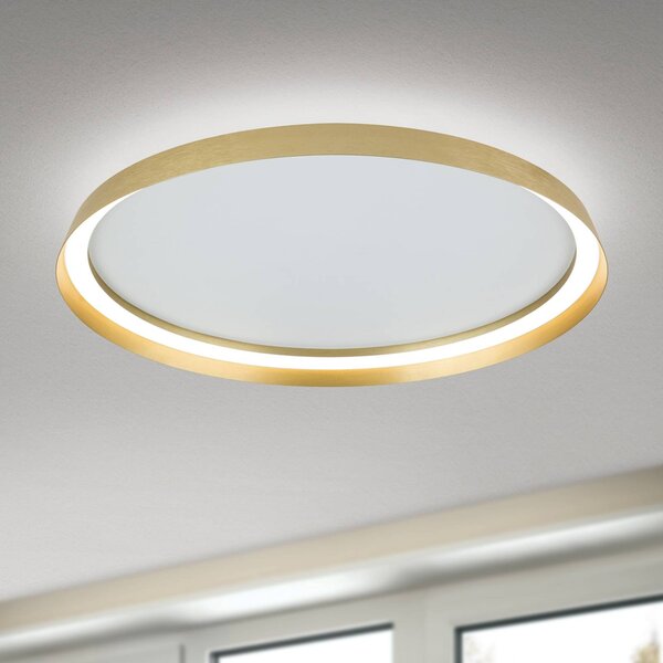 ORION Lampa sufitowa LED Manta, możliwość ściemniania, mosiężny / złoty, salon / jadalnia, aluminium, nowoczesny