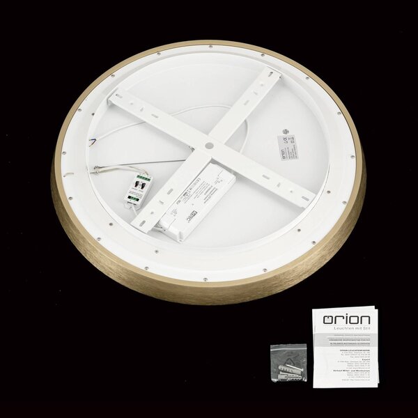 ORION Lampa sufitowa LED Manta, możliwość ściemniania, mosiężny / złoty, salon / jadalnia, aluminium, nowoczesny