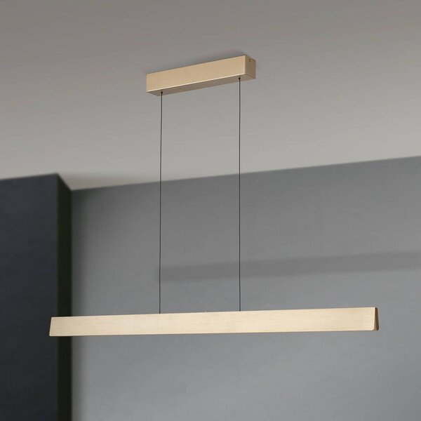 ORION Lampa wisząca Tara, możliwość ściemniania, mosiężny / złoty, salon / jadalnia, aluminium, nowoczesny