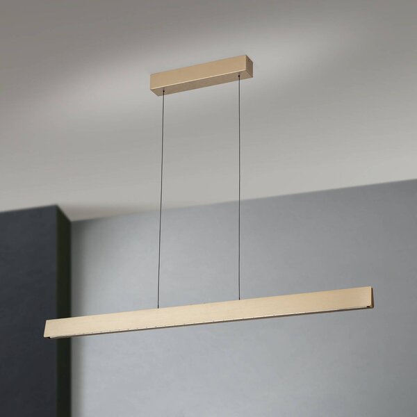 ORION Lampa wisząca Tara, możliwość ściemniania, mosiężny / złoty, salon / jadalnia, aluminium, nowoczesny