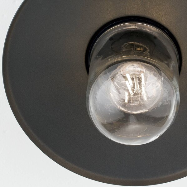 ORION Zewnętrzna lampa sufitowa Edward, antracyt, Ø 27,5 cm, aluminium możliwość ściemniania, czarny, aluminium, antyczny