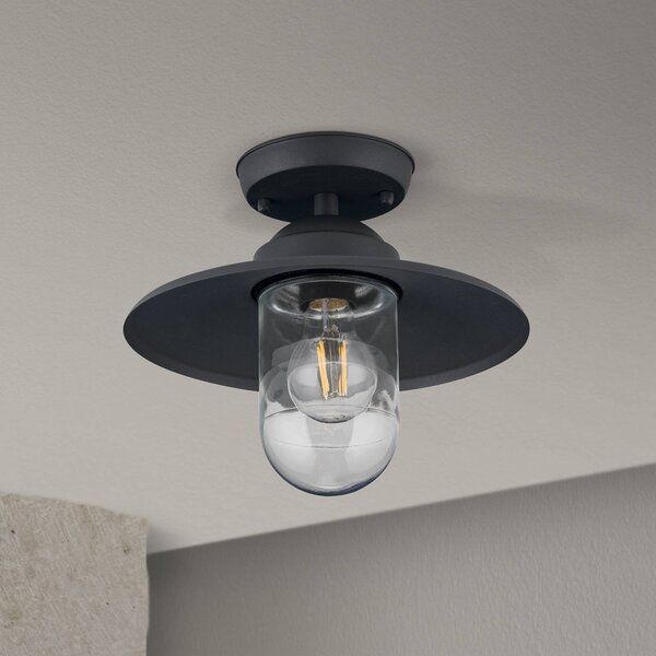 ORION Zewnętrzna lampa sufitowa Edward, antracyt, Ø 27,5 cm, aluminium możliwość ściemniania, czarny, aluminium, antyczny