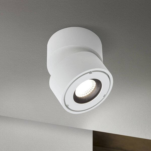 ORION Reflektor zewnętrzny LED Harvey, biały, Ø 10 cm, odlew aluminiowy możliwość ściemniania, biały / opal, aluminium, nowoczesny