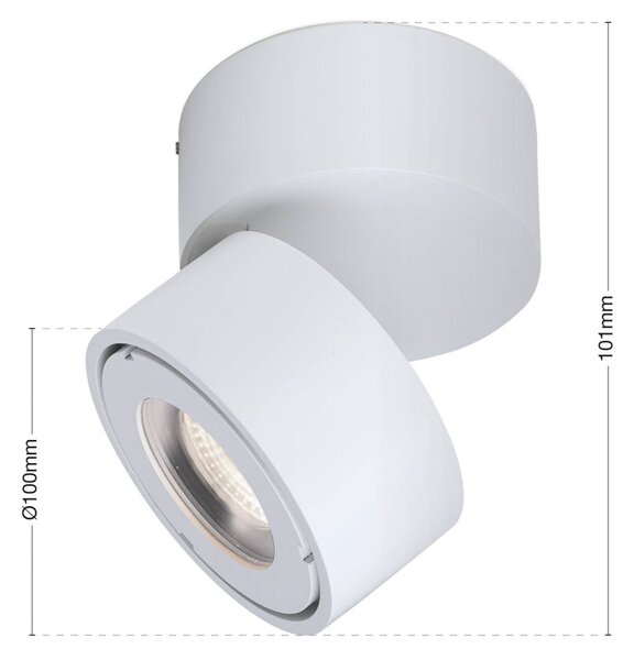 ORION Reflektor zewnętrzny LED Harvey, biały, Ø 10 cm, odlew aluminiowy możliwość ściemniania, biały / opal, aluminium, nowoczesny