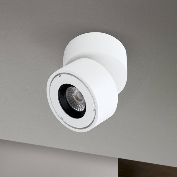 ORION Reflektor zewnętrzny LED Harvey, biały, Ø 10 cm, odlew aluminiowy możliwość ściemniania, biały / opal, aluminium, nowoczesny