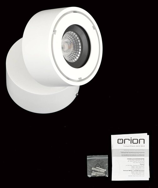 ORION Reflektor zewnętrzny LED Harvey, biały, Ø 10 cm, odlew aluminiowy możliwość ściemniania, biały / opal, aluminium, nowoczesny