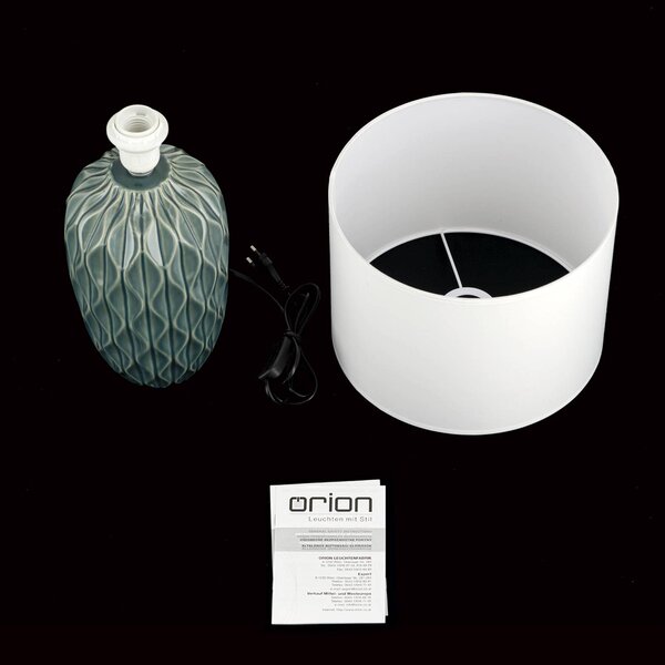 ORION Lampa stołowa Tortuga, biały / opal, salon / jadalnia, ceramika