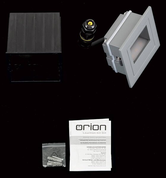 ORION Oprawa wpuszczana ścienna LED Loro, antracyt, szerokość 8,5 cm, aluminium Loro, czarny, aluminium, nowoczesny