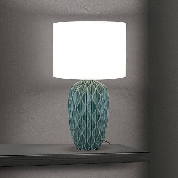 ORION Lampa stołowa Tortuga, biały / opal, salon / jadalnia, ceramika