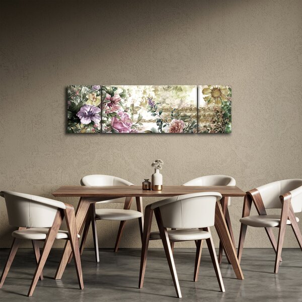 Obraz - Designerskie kwiaty (170x50 cm)